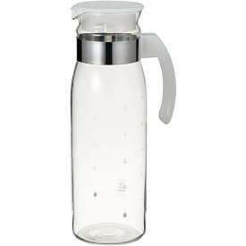 冷蔵庫ポット スリム 1.4L 透明ホワイト RPBN-14-TW【冷水筒 耐熱 ガラス 麦茶ポット ピッチャー 食洗機対応】
