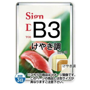 ポスターグリップ32R(屋外用) B3けやき調 TSK-PG-32R-B3K(G)【フレームサイズW414×H565mm フレーム幅32mm 角丸タイプ ポスターフレーム 常磐精工】
