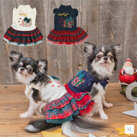 クリスマスチュールワンピ XL CRAZYBOO -クレイジーブー- クリスマス コスプレ 犬服 ドッグウェア トイプードル チワワ ポメラニアン CB22AW