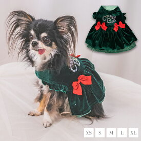 【公式通販限定】クリスマスリボンワンピ XS/S/M/L/XL CRAZYBOO -クレイジーブー- 犬服 ドッグウェア CB25AW