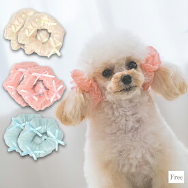 【公式通販限定】リボンシュシュ F CRAZYBOO -クレイジーブー- 犬用 アクセサリー イヤーシュシュ トイプードル チワワ ダックス 汚れ防止 CB25SS