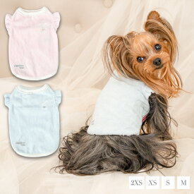 【CRAZYBOO公式】袖フリルBABYタンク 2XS/XS/S/M CRAZYBOO Baby（クレイジーブー ベビー） 子犬用 パピー 犬服 トイプードル チワワ ポメラニアン CBbaby26AW