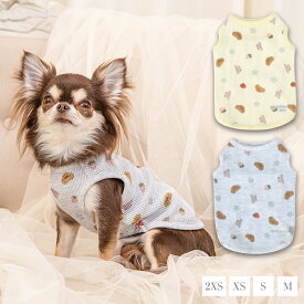 【CRAZYBOO公式】くまさんBABYワッフルタンク 2XS/XS/S/M CRAZYBOO Baby（クレイジーブー ベビー） 子犬用 パピー 犬服 トイプードル チワワ ポメラニアン CBbaby26AW