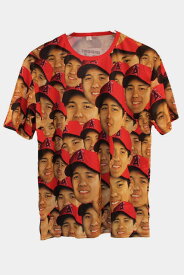 [新品]大谷翔平顔だらけTシャツ　XL 　大谷翔平MVP 非売品　限定　大谷翔平 コレクターズアイテム　希少　枕 期間限定セール　大谷翔平 エンゼルス