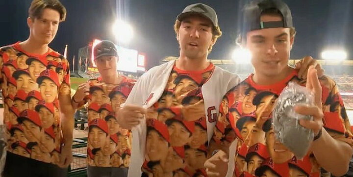 楽天市場】[新品]大谷翔平顔だらけTシャツ XL 大谷翔平MVP 非売品 限定 