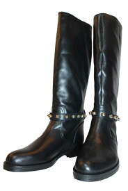 定価7万円　新品訳あり　MOSCHINO CHEAP AND CHIC モスキーノ チープアンドシック スタッズ付き ロングブーツ size37/黒 KS5230821
