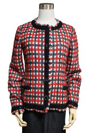 モスキーノ チープ&シック MOSCHINO CHEAP&CHIC メタルボタン ノーカラー チェックジャケット　イタリア製