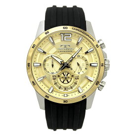 [TECHNOS] テクノス 時計 腕時計 T8B79GC クロノグラフ 10気圧防水 メンズ ブラック ゴールド