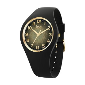[ICE-WATCH] アイスウォッチ 腕時計 ICE CHAMPAGNE スモール＋ 025258 ＜ ユニセックス メンズ レディース ブラック ゴールドシェード 正規代理店 シリコン 防水 3針 37mm 10気圧防水 ＞