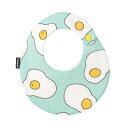 【メール便可】ベビースタイ 目玉焼きグリーン柄 まる型★ビブ Bib オーガニックコットン 赤ちゃん よだれかけ おしゃれ ベビー 出産祝…