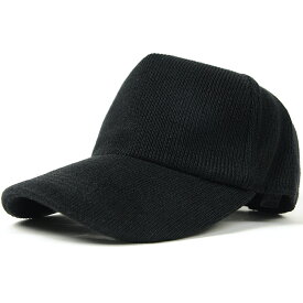 大きいサイズ メンズ 帽子 無地 ヘンプニットコットンキャップ BIGWATCH ブラック 黒 CP-37 秋 冬