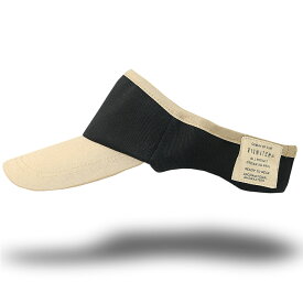 大きいサイズ 無地 ラウンド コットン サンバイザー ビッグワッチ BIGWATCH ブラック/ベージュ 黒 コットン100% バイカラー ツートン 帽子 ゴルフ スポーツ SBH-12R 春 夏 秋 UVケア