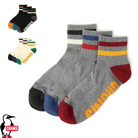 チャムス CHUMS正規品 3Pラインクルーソックス 靴下 3足セット 3Pack 抗菌防臭加工 CH06-1128