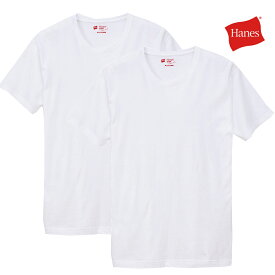 ヘインズ Hanes Tシャツ 2枚組 ジャパンフィット クルーネックTシャツ 5.3oz メンズ インナー アンダーウェア 半袖 無地 コットン100% ホワイト 白 H5310
