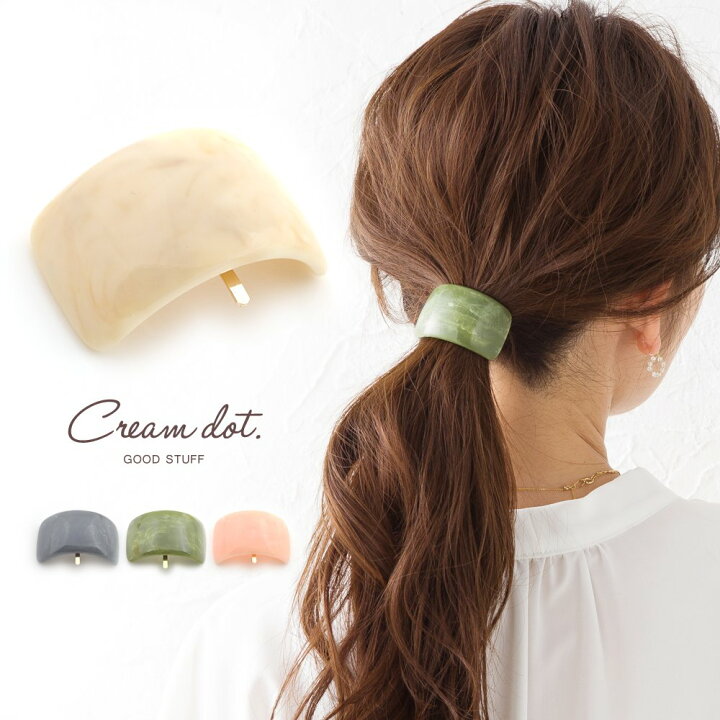 ヘアカフス 上品 オーバル マーブル カジュアル 普段遣い オフィス  