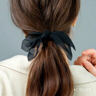 最大50%OFF×全品送料無料！ヘアゴム 大人っぽい おしゃれ ヘアアクセサリー リボン シフォン 透け感 結…