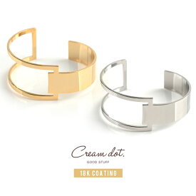 【全品送料無料×最大50％OFFセール！】 バングル ワイドバングル メタル アシンメトリー 2ライン ゴールド シルバー レディース シンプル トレンド カジュアル ブランド 人気 流行 プレゼント