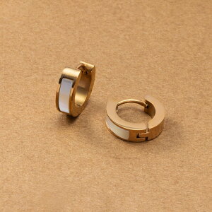 【ゆうパケット送料無料】 ステンレス製 ピアス フープピアス 金属アレルギー つけっぱなし サージカルステンレス レディース キャッチレス シェル 貝 小さめ 小ぶり リバーシブル 大人 華