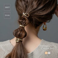 最大50%OFF×全品送料無料！3点セット ポニーフック パール メタル クロス オーバル メタル 艶 ぷっくり …