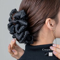 【定形外郵便】バンスクリップ ヘアクリップ シフォン フリル オーガンジー ドットスタッズ ヘアアクセ …