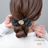 【一部予約：6月下旬】シュシュ メタル オーガンジー 透け感 シフォン チュール ヘアゴム ヘアアクセ ヘ…