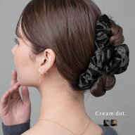 【定形外郵便】バンスクリップ ヘアクリップ ベロア フリル ベルベット 光沢感 大きめ ボリューム まとめ…