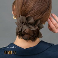 シュシュ オーガンジー 透け感 ギャザー ふんわり フリル 軽量 ボリューム感 ヘアゴム ヘアアクセ ヘアア…