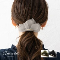 【一部予約：4月下旬】バレッタ ヘアクリップ ヘアアクセサリー 髪留め まとめ髪 オーガンジー フラワー …