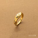 【サージカルステンレス】ステンレス製 リング 指輪 金属アレルギー対応 つけっぱなし レディース セグメントビジュー クラフト調 変形 メタル 艶 ゴールド outlet