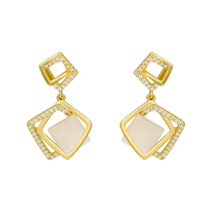 楽天市場 スクエアつなぎピアス アクセサリー ジュエリートレンド おしゃれ ブランド 女性 可愛い ピアス スクエア 四角 ひし形 大人カジュアル シンプル プチプラ Armaria アルマリア