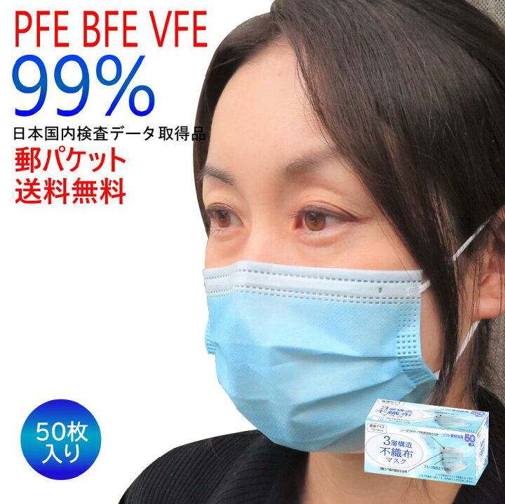 楽天市場】マスク 50枚 送料無料 使い捨てマスク 箱 不織布マスク 