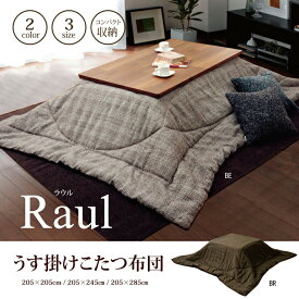 【ツイード調】こたつ布団 長方形 掛け単品 『ラウル』 ベージュ 約205×245cm こたつ布団 薄掛け 薄手 コンパクト 和室 洋室 フランネル ふわふわ やさしい肌触り シンプル インテリア 冬5895319 IK5895319