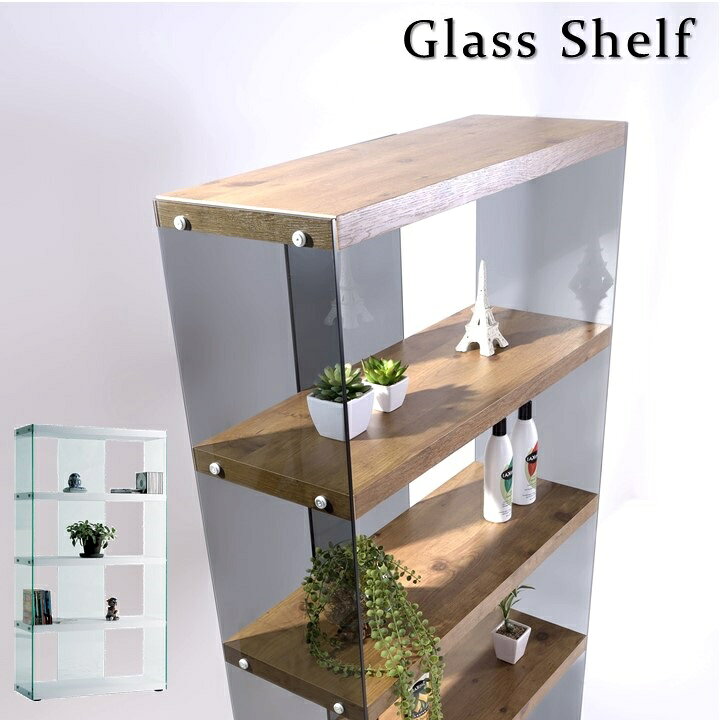 楽天市場 ガラスラック シェルフ 飾り棚 コレクションシェルフ ディスプレイ 棚 透明 クリアガラス すっきり 陳列棚 スタイリッシュ フィギュア コレクションボード オープンシェルフ ガラスシェルフ 木製 グラスシェルフ 収納 おしゃれ Azhab 624 ミラクル ガーマ