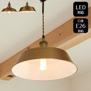 ペンダントライト シーリングライト スチール製 傘 円形 丸い レトロ アンティーク調 エジソン電球 電球付き おしゃれ LED電球対応 E26対応 ヴィンテージ風 天井 照明 インテリアライト 北欧
