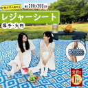 【クーポン利用で★MAX40%OFF】 レジャーシート 厚手《ペグ付き》200×300cm 最大12人 おしゃれ 大きい 軽量 防水 大…