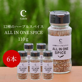 【クーポン利用で300円OFF】12種のハーブ＆スパイス ALL IN ONE SPICE 110g 6本セット スパイス アウトドア バーベキュー 万能 調味料 料理 ステーキ BBQ キャンプ オリーブリーフ コリアンダー マジョラム オレガノ パセリ バジル 新生活 母の日