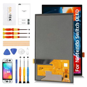 SRJTEKForNintendoSwitch2021OLED��OEM�t���p�l���f�W�^�C�U�[�A�Z���u��LCD�f�B�X�v���C(�t���[���Ȃ�)�����p�K���X�C���p�L�b�g