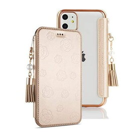 iphone17eスマホケース手帳型クリア背面レザーマグネットなし6.1インチ2026モデルワイヤレス対応メッキ加工押し型のカメリアiphone17e手帳型ケースかわいいメンズレディース真珠タッセル付…