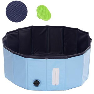 DEWEL �v�[�� �܂��ݎ� �y�b�g�p �q���p �v�[�����a80CM ����30CM �ړ����₷�� ���^�ѕ֗� ��C����s�v �r���ȒP PVC�����f�� �ϋv���D�� �|�[�^�u�� �ƒ�p ���p �y�b�g���C �o�X�^�u ���c