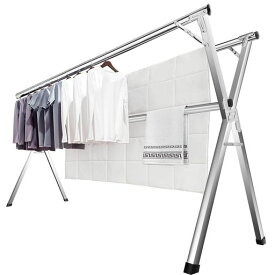 JAUREE2m折りたたみ洗濯物干しスタンド衣類乾燥ラック屋内屋外兼用耐荷重ステンレス製防風フック20個付きコンパクト収納可能