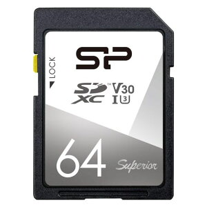 �V���R���p���[ SD�J�[�h 64GB UHS-I U3 V30 4K �Ή� Class10 �ő�]�����x 100MB/s 5�N�ۏ� SP064GBSDXCV3V10
