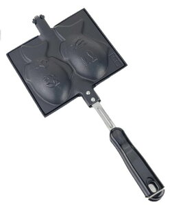 岩鋳Iwachuたいやき器黒焼付(たい12x6.5cm)直火用南部鉄器24030黒たいやきサイズ12x6.5cm