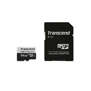 Transcend高耐久microSDカード64GBUHS-IU1Class10ドライブレコーダーセキュリティカメラ用SDカード変換アダプタ付TS64GUSD350V