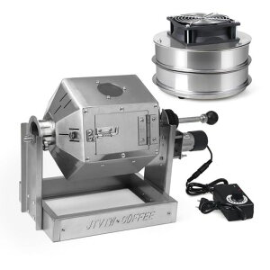 JTVTW電動焙煎機3.8Lコーヒー豆焙煎機焙煎冷却機付き直火式小型焙煎機電動ロースタードラムタイプステンレス鋼業務用家庭用