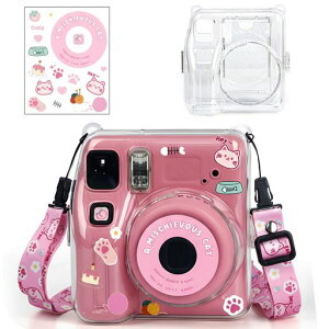 �J�����ی�P�[�X�x�m�t�C���� Instax Mini SE �C���X�^���g�J�����Ή��A�ʐ^���[�|�P�b�g�t���̂��킢���N���A�n�[�h�J�o�[�A�J�[�g�D�[���X�e�b�J�[�t���A�������߉\�ȃV�����_�[�X�c