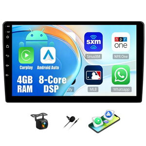 AUOMETO10�C���`��^�^�b�`�X�N���[���J�[�i�r�N�A���R���`�b�v����4GB+64GB���C�����XCarPlay/AndroidAuto�Ή�3D�ԗ����f��&�J�X�^��UI����DSP�v���C