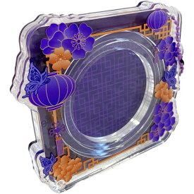 アクリル缶バッジケース【中華】缶バッジ収納ディスプレイ57mm58mm65mm75mmサイズ対応パープル推し活オタ活アニオタアニメグッズ飾り