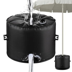 Tefolaパラソルベーススタンド40L注水式折りたたみ可能直径44cmx高さ31cmブラックハンドル付き