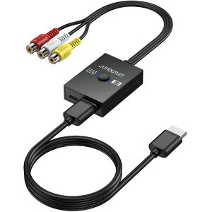 AUTOUTLET RCA to HDMI �ϊ� �R���o�[�^�[ 16:9/4:3�X�C�b�` av to hdmi �ϊ� �R���o�[�^�[ 720P(60hz)/1080P(60hz)�ϊ� 3�F�[�q �R���|�W�b�g �r�f�I �A�_�v�^�[