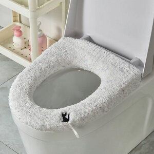 便器マット-厚手タイプ手提げ付き小花柄タイプ便器カバー-引張り可能な保温タイプ取り付けやすい便器カバー(紫の小花)